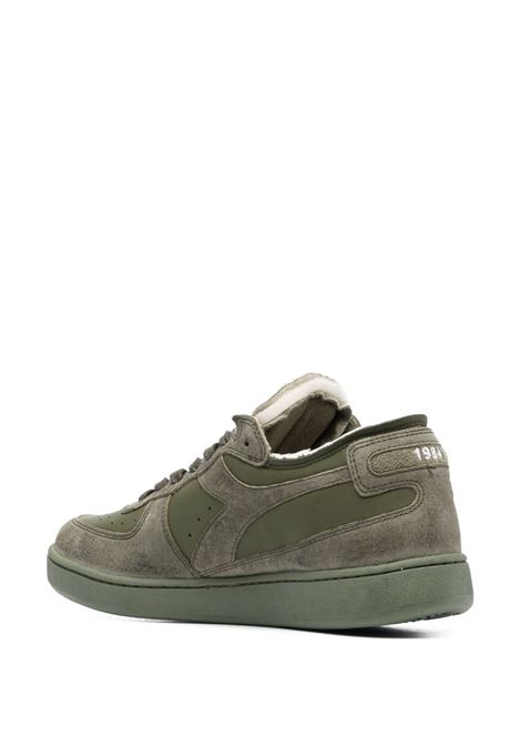 Sneakers basse Mi Basket in pelle di vitello e tela verde muschio DIADORA | 180206-MI BASKET ROW CUT TERRY70423